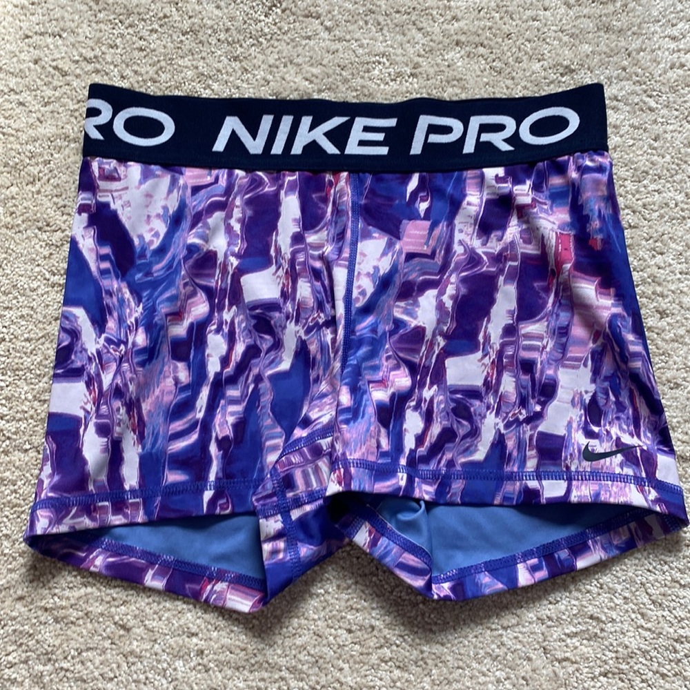 Purple Watercolor Marble Nike Pro Shorts